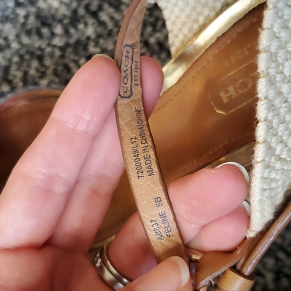 Coach feline espadrille crochet wedge sandal - Picture 6 of 7